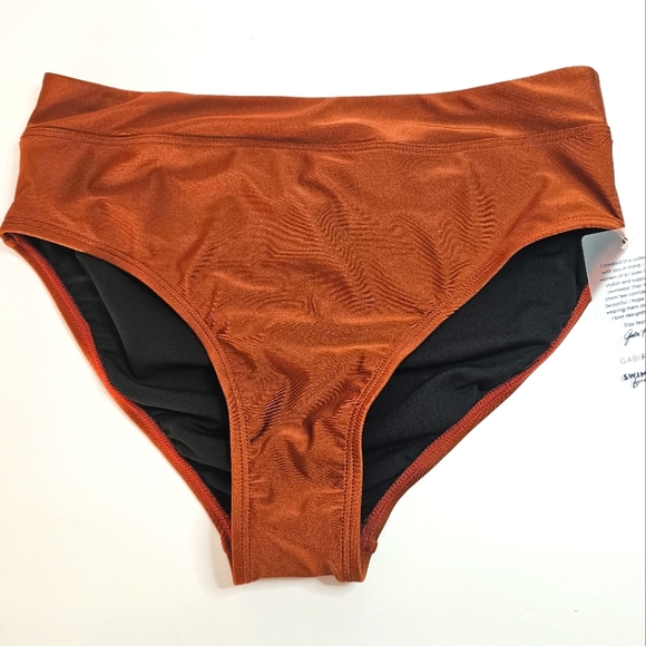 Copper/Rust High-Waisted Bikini Bottom Gabi Fresh Size 14 NWT Curvy Plus Size - Picture 1 of 7